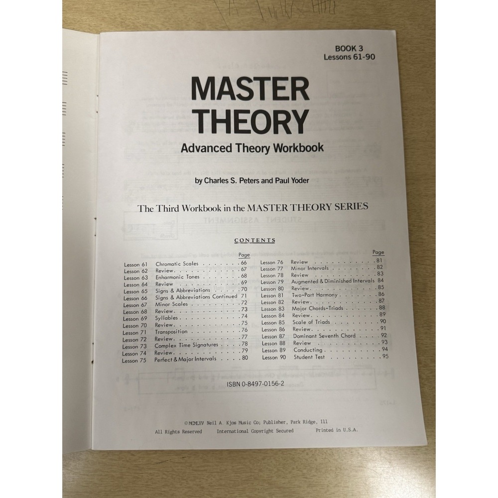 Master Theory Advanced Theory Workbook, Book 3 By Charles S Peters & Paul Yoder - Picture 2 of 4